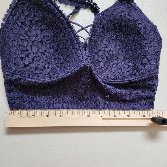 Daytrip Bralette Small Blue Lace Wireless Adjustable Pullover Criss-cross Back - Picture 9 of 12